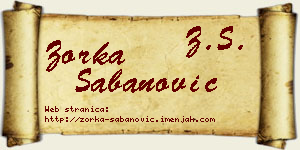 Zorka Šabanović vizit kartica